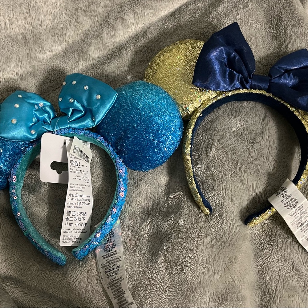 Disney Blue and Gold Mickey ears set